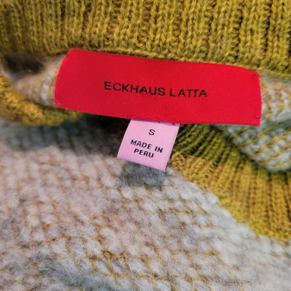 Eckhaus Latta Baby Alpaca Hand Knit Cutout Clavicle Sweater SZ S - Picture 9 of 10